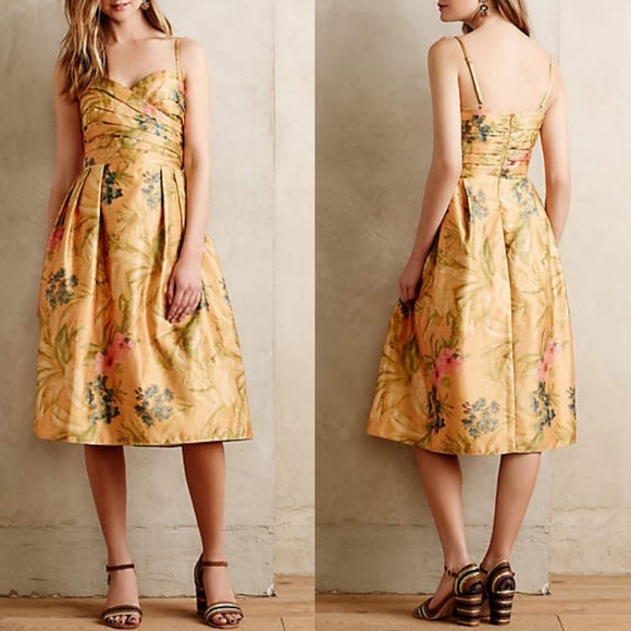 James Coviello | Anthropologie Floral Ruched Dress - Picture 1 of 9